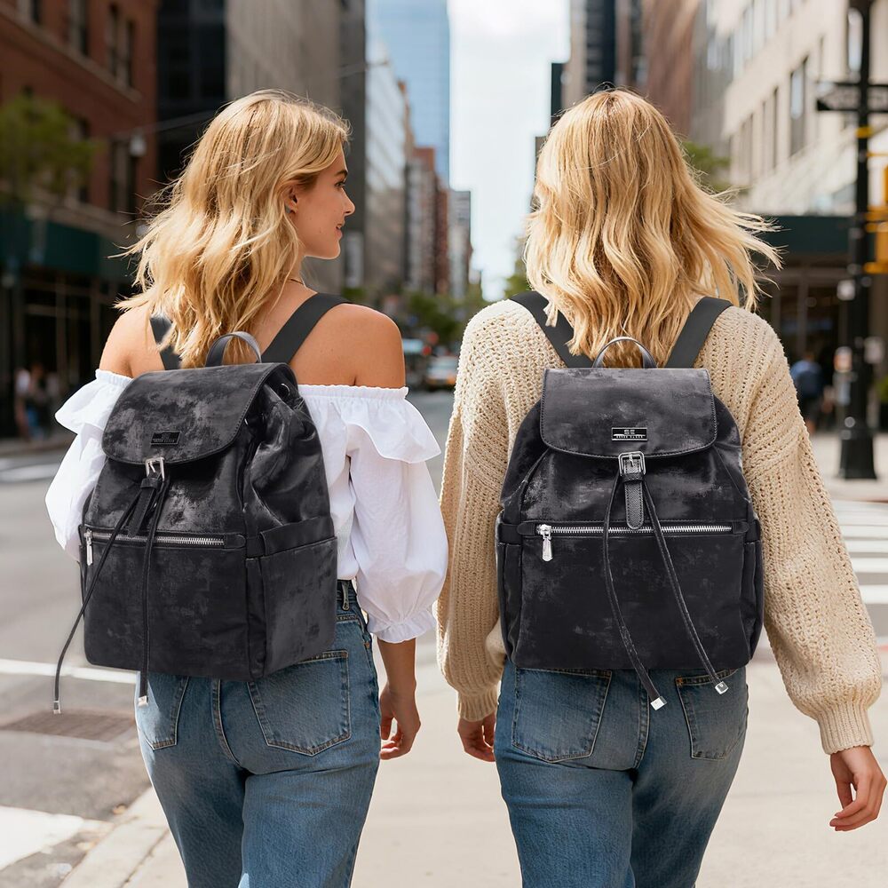 4835 Medium Backpack ,Waterproof Backpack Purses Daily Backpack 1217-Black - Picture 6 of 7
